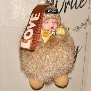 Baby Tan Fur Fluffy Love Key & Card Holder